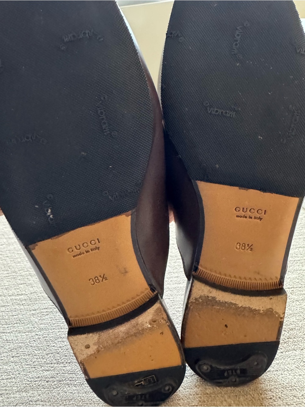 Gucci Brown Leather Slip-On Loafers with Gold Horsebit Detail - Picture 5 of 7